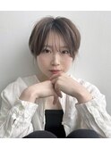 30代小顔マッシュショート/シースルーバング/透明感ヘアカラー