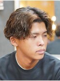 波巻きスパイラルパーマツイストスパイラルパーマセンターパート