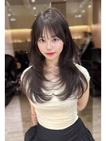 ロンドガーネット 池袋(Lond garnet)&nbsp;ミニウルフレイヤーカット顔周り前髪韓国ミディアムロング/池袋