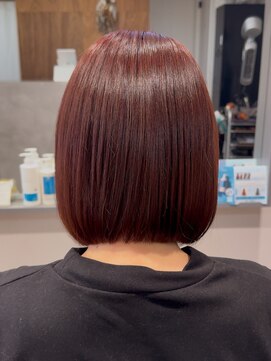 チョキナ(chokina.) ボブ×ブリーチ無しピンクカラー