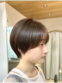 ★髪質改善縮毛矯正でコンパクトショート！前髪ありショートヘア