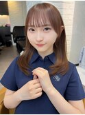 大人可愛いミディアムレイヤー/ショコラグレージュ/顔まわり