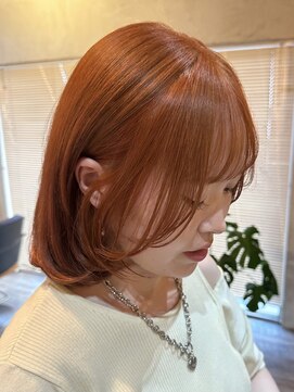 マスカリ(muscali) 星華,アプリコットオレンジ,小顔,ワンレン,韓国風巻き