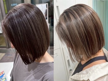 クレア 相武台(CREA)の写真/白髪ぼかしハイライトで立体的な動きを出して、自然な洒落ヘアに変身!明るめのグレイカラーもおすすめ♪