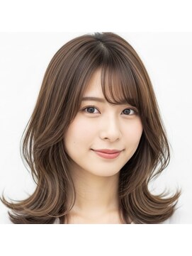 小顔フェミニン外ハネミディ