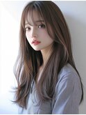 韓国風ロングレイヤー × シースルーバング