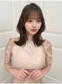 【F】大人かわいいフェミニンヘアレイヤーカットくすみカラー