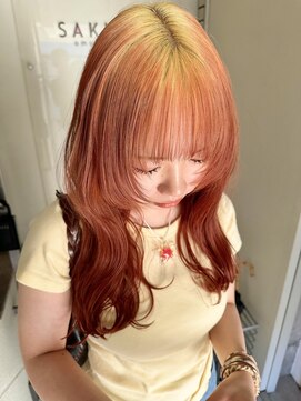 サクラ オモテサンドウ(SAKURA) ルーツカラー×フェイスレイヤー/ブリーチありダブルカラー