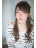 編み込みハーフアップ