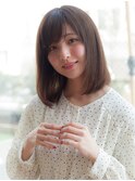 ワンカールパーマ銀座大人可愛い小顔ナチュラルシースルーボブ