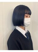【BAYROOM】阿部スタイル　ディープネイビーブルーミニボブ