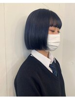 ベイルーム(BAYROOM by HONEY omotesando)&nbsp;【BAYROOM】阿部スタイル　ディープネイビーブルーミニボブ