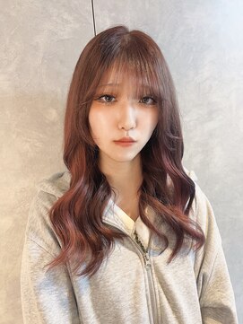 ガルボヘアー 名古屋栄店(garbo hair) #ピンクブラウン#イヤリングカラー#ピンクカラー#10代#20代