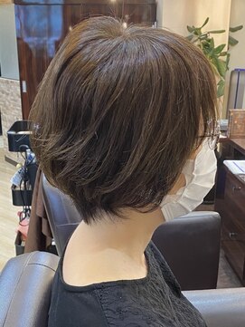 キャラ 池袋本店(CHARA) 簡単セットのひし形ワンカールショートボブパーマ【池袋】