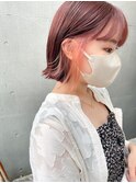【堀惠】インナーカラーコーラルピンクオレンジ髪質改善レイヤー