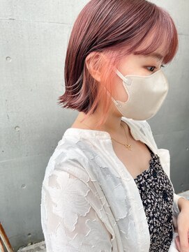 エミス バイ メルト 吉祥寺(emis by melt) 【堀惠】インナーカラーコーラルピンクオレンジ髪質改善レイヤー