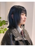 【1回ブリーチ 】ネイビーヘア