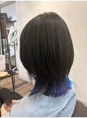 ウルフカット/インナーカラー/ブルーカラー/20代/30代