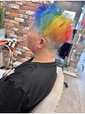 レインボーカラー ブリーチ ベリーショート ショートヘア
