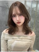 黒髪カタログ/オリーブグレー/ココアベージュ/小顔に見せるヘア