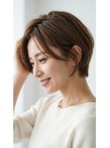 大人可愛い◎ひし形ショートボブで小顔見え　30代40代50代60代