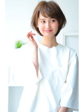 トリコ心斎橋(trico) メルトカラー×斜めバング小顔ショートボブ【トリコ心斎橋店】