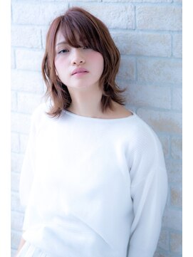エルデ ナインズ ヘアー スタンド 川口店(elde 9's HAIR STAND) シルキーチョコレート＆プリカールの大人ガーリーモードヘア
