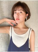 ショートボブ×クリームパーマ