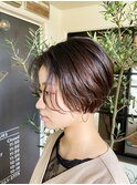 ピンクベージュ ハンサムショート