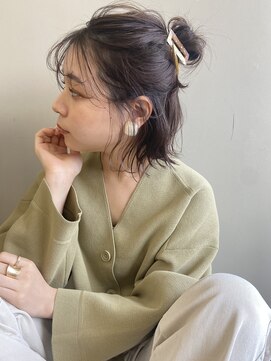 エマエコル(Emma ecole) Emma ecole ハーフアップおだんご ショートヘアアレンジ by.高橋