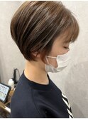 オリーブベージュ×大人ショート