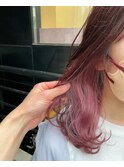 ピンク&クリアピンク インナーカラー