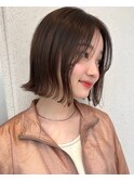 前下がりボブ×シースルーバング