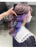 インナーカラーのユニコーンカラー