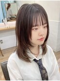 韓国前髪顔周り×姫カットレイヤー[美髪/丸型卵型/前髪矯正]