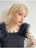 ハイトーンベージュカーシースルーショートボブショートミニボブ