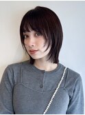 切りっぱなしボブ　レイヤーボブ　外ハネボブ　顔まわりレイヤー