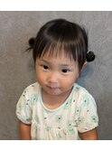 オン眉前髪キッズカット