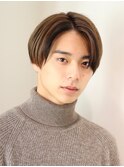 ローライト ナチュラルセンターパート ミルクティーカラー