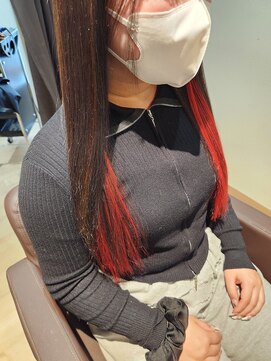 ウェーブ(WAVE) 【エクステ】チェリーレッド/インナーカラー/シールエクステ