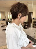 透明感カラー/チョコレートブラウン/前下がりショート