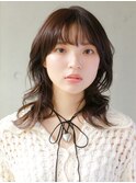 セミウルフ×顔まわりレイヤー×ナチュラルブラウン