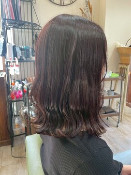 ピンキーウエスト 福島*ブリーチなしダブルカラー白髪ぼかし*小顔カット縮毛矯正