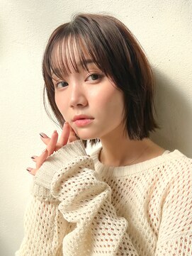 ロンドシエル 横浜(Lond ciel) 切りっぱなしボブ×ショコラカラー