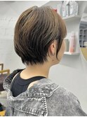 別府ショートボブ顔周りレイヤーカット髪質改善カラー