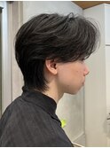 ウルフセンターパートショートネープシースルーマッシュ襟足有り