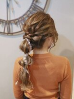 ヘアセットサロン ミント(Hair set salon MINT)&nbsp;リボン編みおろしアップスタイル