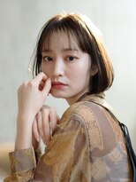 アルバム 池袋(ALBUM)&nbsp;ナチュラルストレートボブ_グレージュカラーボブウルフ_39091