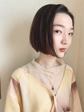 コクーン 銀座(Cocoon) 韓国風シャープボブ#レイヤーカット#ウェットヘア#オリーブ