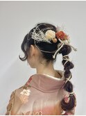 【BelleCoupes】ドライフラワーアレンジ 紐アレンジ 着物ヘア